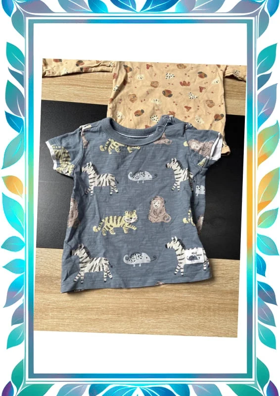 Lange en korte mouw T-shirt 12 maanden 80cm – photo 2